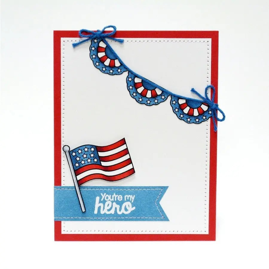 Sunny Studio Stamps Stars & Stripes Patriotic You're My Heart American Flag Card