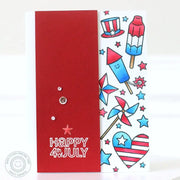 Sunny Studio Stamps Stars & Stripes Red, White & Blue Happy 4th of July Card