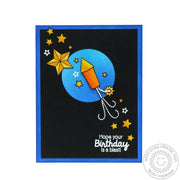 Sunny Studio Stamps Stars & Stripes Hope You're Birthday Is A Blast Rocket Card