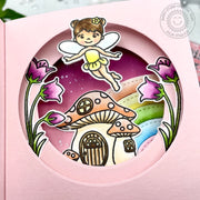 Sunny Studio Stamps Fairy with Rainbow Interactive Pop-up Handmade Card (using Stitched Circle Small Nesting Circles Dies)