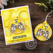 Sunny Studio Stamps Mouse Mice with Swiss Cheese Background Handmade Card (using Stitched Circle Large Nesting Circles Dies)