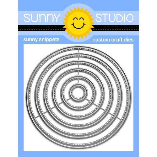 Sunny Studio Stamps Stitched Circle Small Metal Cutting Dies - Nesting 6-piece Set