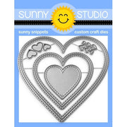 Sunny Studio Stamps 5-piece Stitched Heart 2 Metal Cutting Die Set with Hearts in 9 Sizes  SSDIE-287