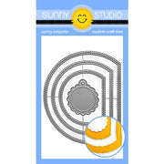 Sunny Studio Stamps Stitched Semi-Circle Nesting Metal Cutting Dies to create windows, card mats & scalloped gift tags