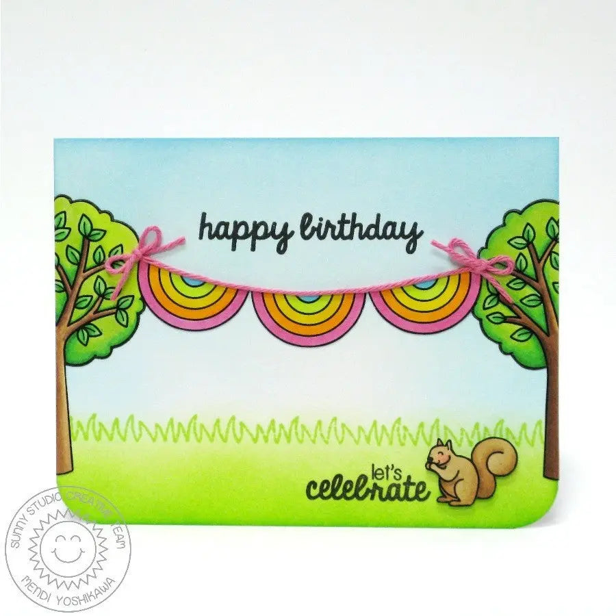 Sunny Studio Stamps Summer Picnic Squirrel in Park Card