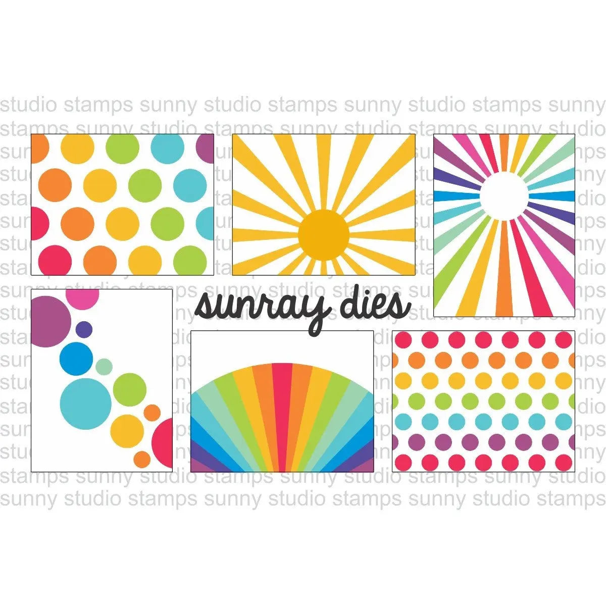 Sunny Studio Stamps Sun Ray Sunburst Metal Cutting Dies Card Background Sketches