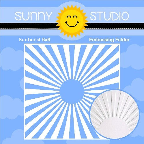 Sunny Studio Stamps Sunburst Sun Ray 6x6 Embossing Folder for Cardmaking