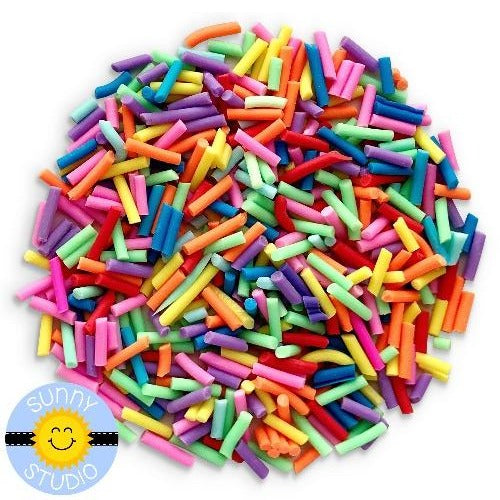 Sunny Studio Stamps Clay Cupcake Rainbow Birthday Party Sprinkles Embellishment for Shaker Cards & Paper Crafts