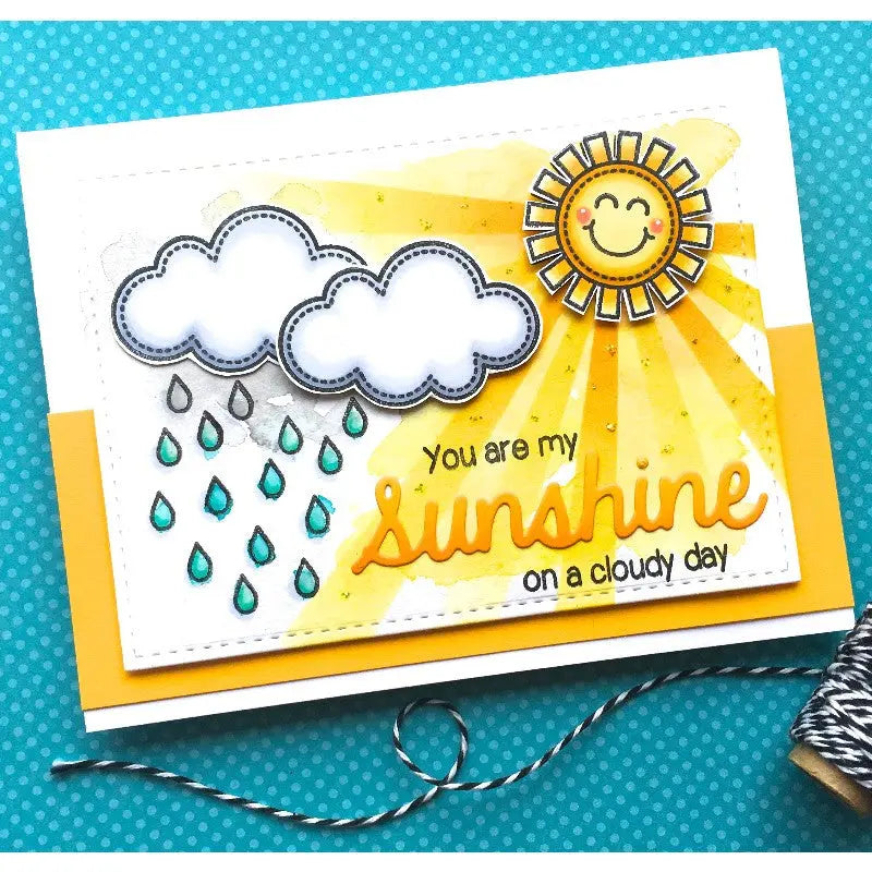 Sunny Studio Stamps Sunny Sentiments You Are My Sunshine on A Cloudy Day Card