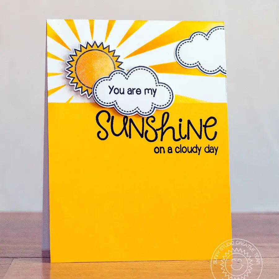 Sunny Studio Stamps Sunny Sentiments You Are My Sunshine On A Cloudy Day Card
