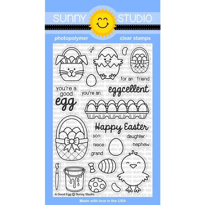 Sunny Studio Stamps A Good Egg 4x6 Photopolymer Clear Stamp Set