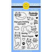 Sunny Studio Stamps Furever Friends 4x6 Kitty Cat Photo-Polymer Clear Stamp Set