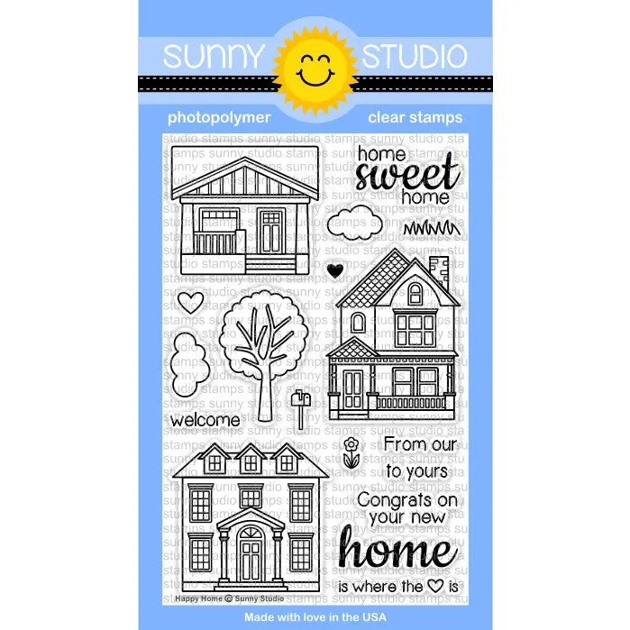 Happy Home Neighborhood 4x6 Photo-polymer Clear Stamps