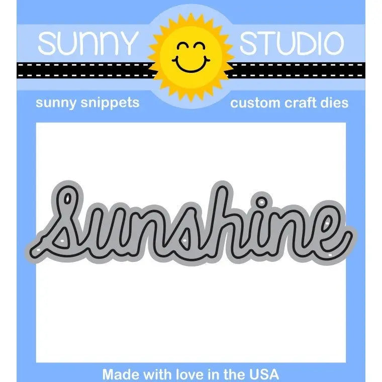 Sunny Studio Stamps 3" Sunshine Word Scripty Low-Profile Metal Cutting Die