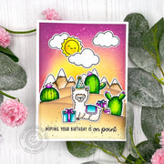 Sunny Studio Hoping Your Birthday is On Point Llama with Cactus Desert Themed Card using Alpaca Holiday 4x6 Clear Stamps