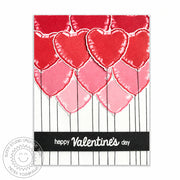 Sunny Studio Stamps: Bold Balloons Color Layering Ombre Heart Valentine's Day Card by Mendi Yoshikawa