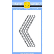 Sunny Studio Stamps Fishtail Banner II Scalloped, Stitched & Dotted Piercing Metal Cutting Die Set
