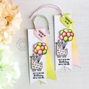 Sunny Studio Alpaca Llama with Balloons Birthday Gift Tags Bookmark by Candice Fisher using Lovable Llama 2x3 Clear Stamps