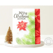 Sunny Studio Stamps Petite Poinsettias Merry Christmas Holiday Card by Nancy Damiano