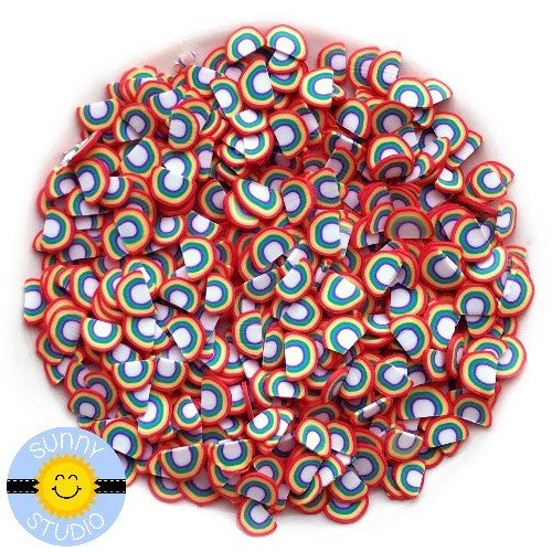 Sunny Studio Stamps Rainbow Shaped Clay Confetti Sprinkles Embellishments for Shaker Cards