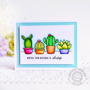 Sunny Studio Cactus & Succulent Plant Hoping Your Birthday Is Sharp Card using Looking Sharp 3x4 Clear Stamps