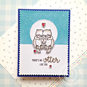 Sunny Studio There's No Otter Like You Punny Clean & Simple Handmade Card (using My Otter Half 3x4 Clear Stamps)