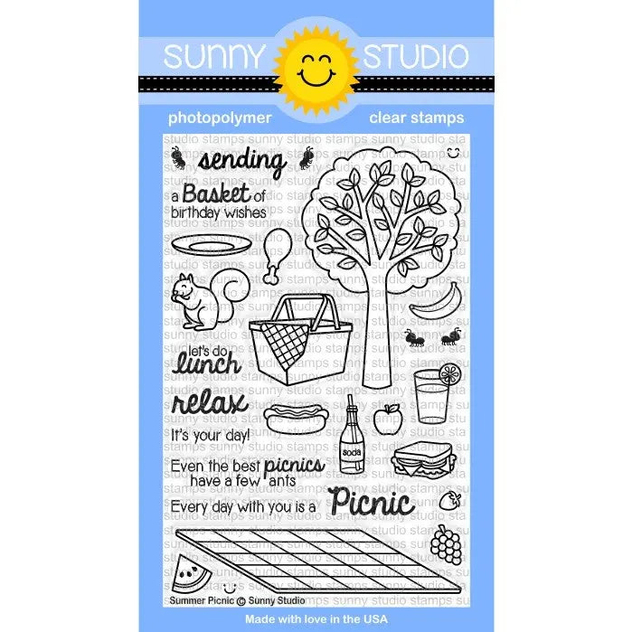 Sunny Studio Stamps Summer Picnic 4x6 Photo-Polymer Clear Stamp Set