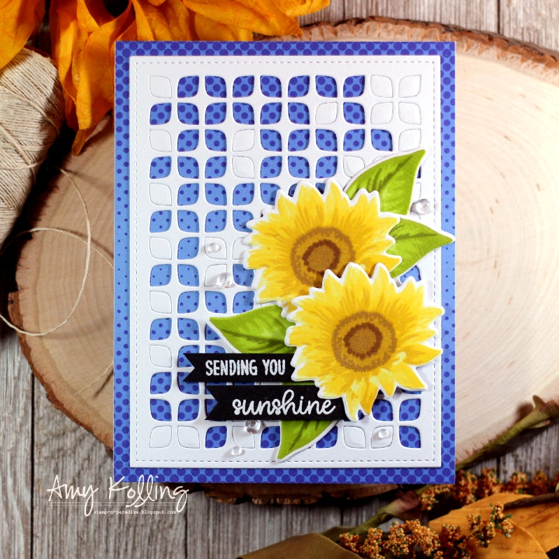 Sunny Studio 4x6 Clear Layering Sunflower Fields Stamps & Dies