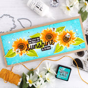 Sunny Studio Stamps Sunflower Fields Layered Flower Sunshine & Smiles Handmade Card by Leanne West