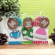 Sunny Studio Stamps Warm Winter Wishes Hot Cocoa, Mittens & Hat Holiday Christmas Gift Tags (using Warm & Cozy Cutting Dies)