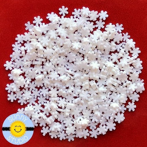 Sunny Studio Stamps 5mm White Clay Snowflake Confetti Sprinkles Embellishments for Shaker Cards
