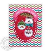 Sunny Studio Stamps Sending Christmas Wishes Critter Ornaments Holiday Card (using Winter Greenery Metal Cutting Dies)