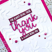 Sunny Studio Stamp Thank You For Always Being There & Always Being You Fall Leaf Card using Winter Greenery Metal Cutting Die