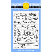Sunny Studio Stamps Woo Hoo 3x4 Owl Graduation Photopolymer Clear Stamp Set