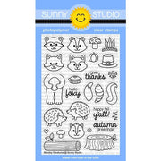 Sunny Studio Stamps Woodsy Creatures 4x6 Hedgehog, Skunk, Raccoon, Fox & Chipmunk Thanksgiving Photo-Polymer Clear Stamp Set