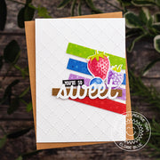 Sunny Studio Stamps You're so sweet Strawberry, Blueberry & Boysenberry Card (using Surprise Party 6x6 Paper)