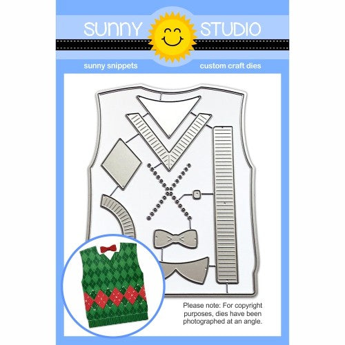 Sunny Studio Stamps Sweater Vest Low-Profile Metal Cutting Die Set