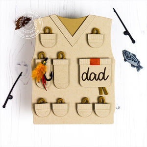 Sunny Studio Stamps Fishing Vest for Dad Father's Day Card by Rachel Alvarado (using Sweater Vest Metal Cutting Dies)