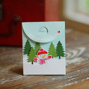Sunny Studio Stamps Snowman Christmas Holiday Sweet Treats Gift Bag with Gingham Embossed Texture (using Buffalo Plaid 6x6 Embossing Folder)