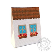 Sunny Studio Stamps Sweet Treats Everyday House Themed Gift Bag with Flower Boxes (using House Add-on Metal Cutting Dies)