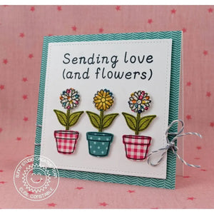 Sunny Studio Stamps Daisy Card with Custom sentiment using Sweet Script Alphabet stamps