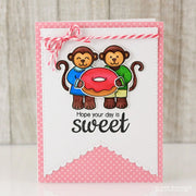 Sunny Studio Stamps Monkey With Donut Hope Your Day Is Sweet Handmade Card (using Sweet Shoppe 4x6 Clear Photopolymer Stamp Set)