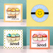 Sunny Studio Stamps For Someone Sweet Square Cupcake Handmade Birthday Card (using Sweet Shoppe 4x6 Clear Photopolymer Stamp Set)