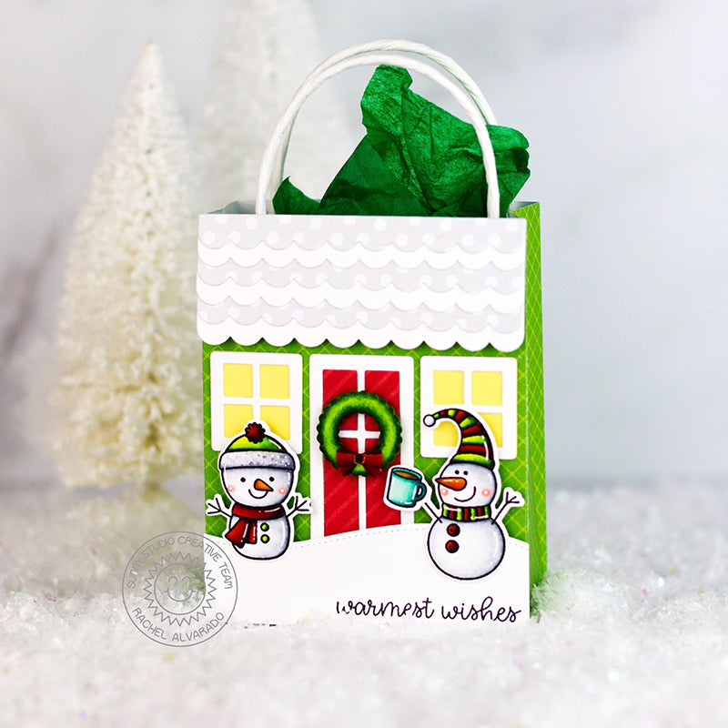 Sunny Studio Stamps Sweet Treats Christmas Holiday Gift Bag (using House Add-on dies)
