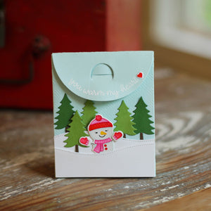 Sunny Studio Stamps Snowman Christmas Holiday Gift Bag (using Sweet Treats Metal Cutting Dies)