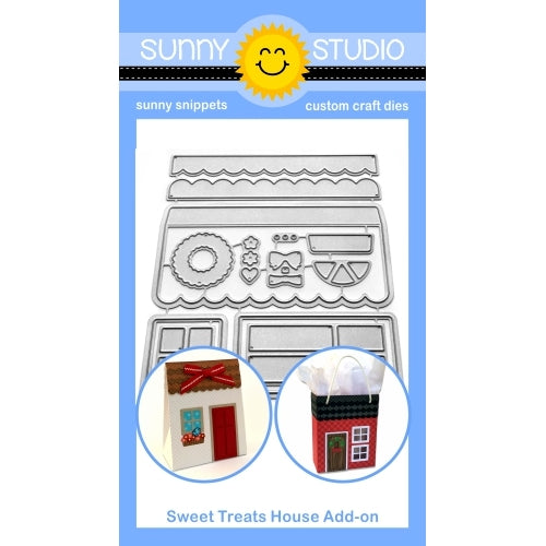 Sunny Studio Stamps Sweet Treats House Add-on Metal Cutting Dies for both Everyday & Christmas Holiday Home