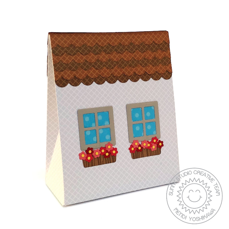 Sunny Studio Stamps Sweet Treats Everyday House Themed Gift Bag with Flower Boxes (using Metal Cutting Dies)