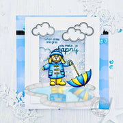 Sunny Studio You Make Me Happy When Skies Are Grey Dog with Umbrella & Puddle Card (using Rain or Shine Clear Stamps)