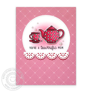 Sunny Studio Stamps You're A Tea-riffic Mom Punny Mother's Day Card (featuring White Pearls Embellishments)