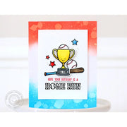 Sunny Studio Stamps Team Player Baseball Trophy Birthday Card by Nancy Damiano